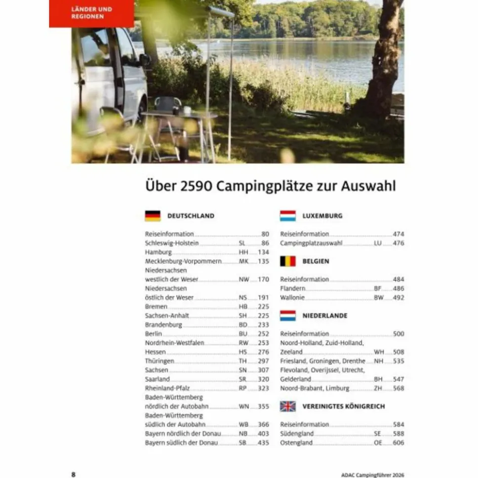 Outlet ADAC CAMPINGFÜHRER DEUTSCHLAND/NORDEUROPA 2026 - Stellplatzführer Stellplatzführer Und Campingplätze