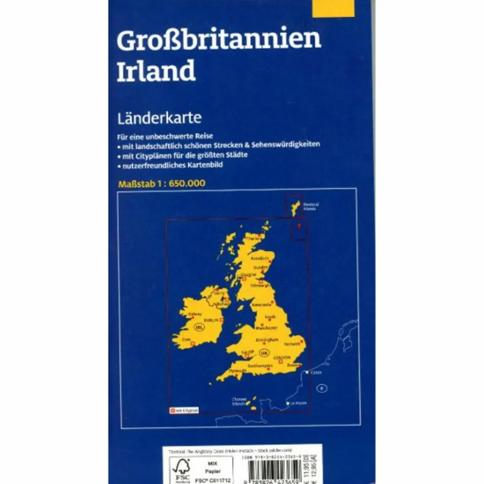 Straßenkarten|Straßenkarten^LÄNDERKARTE GROßBRITANNIEN, IRLAND 1:650.000 - Straßenkarte