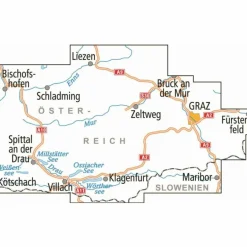 Fahrradkarten|Fahrradkarten^ADFC-RADTOURENKARTE ÖS3 ÖSTERREICH STEIERMARK KÄRNTEN - Fahrradkarte