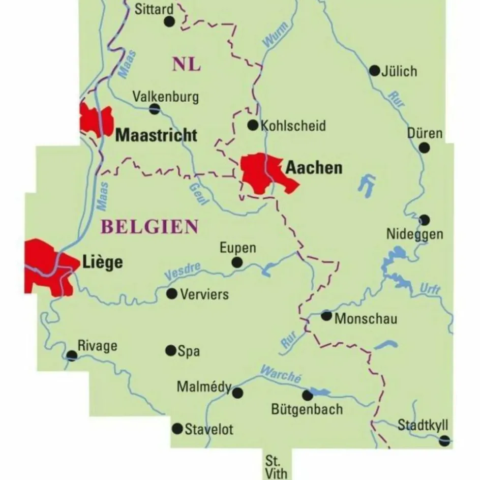 New ADFC-REGIONALKARTE AACHEN DREILÄNDERECK, 1:75.000 - Fahrradkarte Fahrradkarten|Fahrradkarten