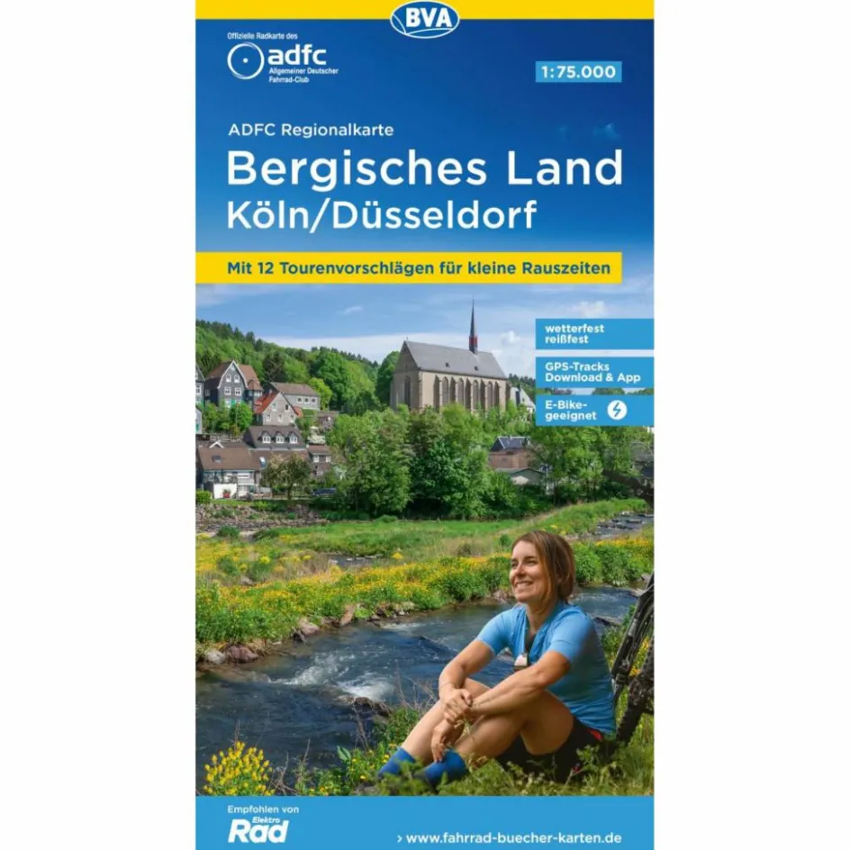 Sale ADFC-REGIONALKARTE BERGISCHES LAND KÖLN/DÜSSELDORF 1:75.000 - Fahrradkarte Fahrradkarten|Fahrradkarten