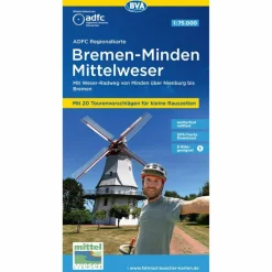 Online ADFC-REGIONALKARTE BREMEN-MINDEN MITTELWESER, 1:75.000 - Fahrradkarte Fahrradkarten|Fahrradkarten