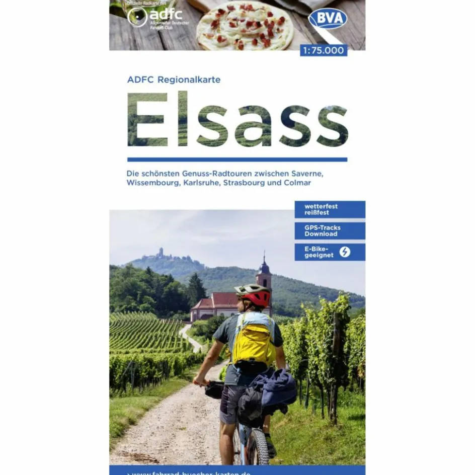 Fahrradkarten|Fahrradkarten^ADFC-REGIONALKARTE ELSASS, 1:75.000 - Fahrradkarte