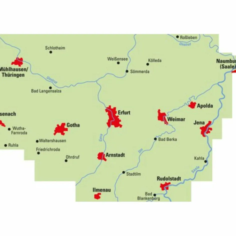 Fahrradkarten|Fahrradkarten^ADFC-REGIONALKARTE ERFURT UND UMGEBUNG - Fahrradkarte