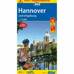 Sale ADFC-REGIONALKARTE HANNOVER UND UMGEBUNG, 1:75.000 - Fahrradkarte Fahrradkarten|Fahrradkarten