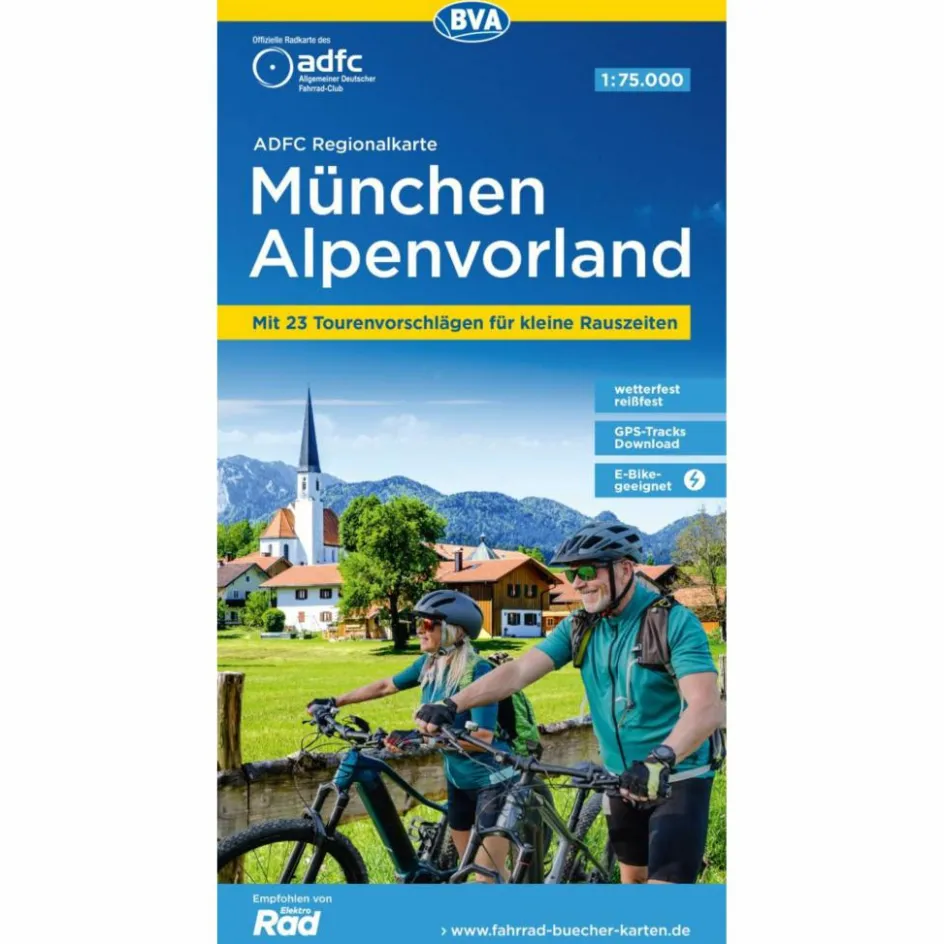 Fahrradkarten|Fahrradkarten^ADFC-REGIONALKARTE MÜNCHEN ALPENVORLAND, 1:75.000 - Fahrradkarte