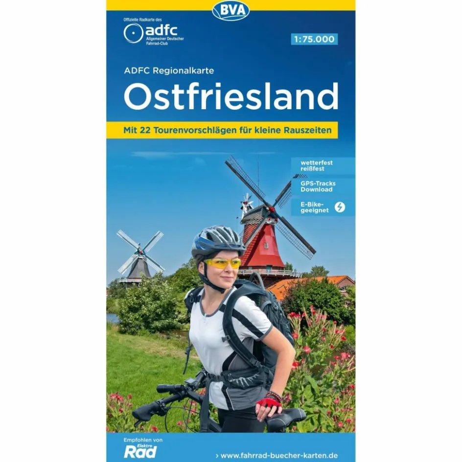 Fahrradkarten|Fahrradkarten^ADFC-REGIONALKARTE OSTFRIESLAND, 1:75.000 - Fahrradkarte