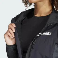 Damen Adidas Pullover Und Fleecepullover|Outdoorjacken^TERREX TECHROCK HOODED WIND FLEECE JACKET Damen - Fleecejacke