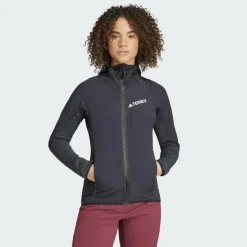 Damen Adidas Pullover Und Fleecepullover|Outdoorjacken^TERREX TECHROCK HOODED WIND FLEECE JACKET Damen - Fleecejacke