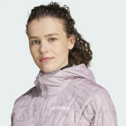 Damen Adidas Outdoorjacken^TERREX XPERIOR LIGHT HOODED FLEECEJACKE Damen - Isolationsjacke