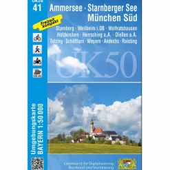 Wanderkarten Und Winterkarten|Wanderkarten Und Winterkarten^AMMERSEE, STARNBERGER SEE, MÜNCHEN-SÜD 1 : 50 000 (UK50-41)
