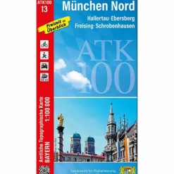 New ATK100-13 MÜNCHEN NORD (AMTLICHE TOPOGRAPHISCHE KARTE) - Wanderkarte Fahrradkarten|Wanderkarten Und Winterkarten