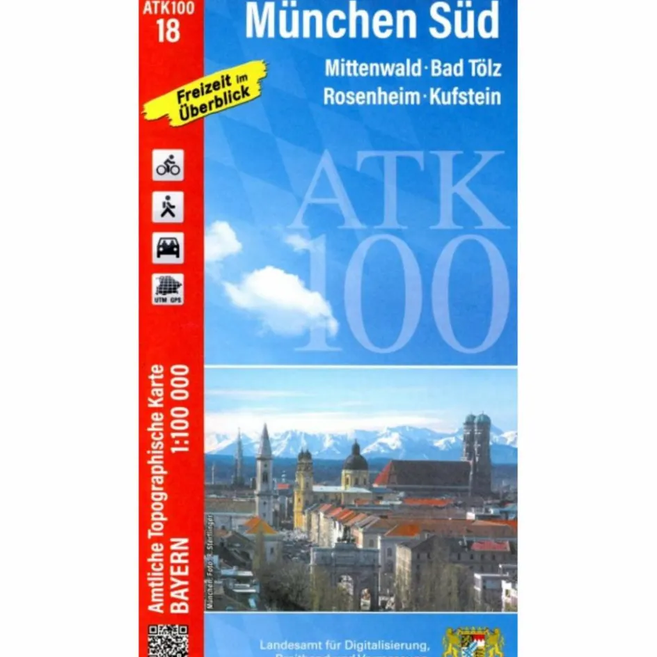Online ATK100-18 MÜNCHEN SÜD AMTLICHE TOPOGRAPHISCHE KARTE 1:100000 - Wanderkarte Wanderkarten Und Winterkarten|Wanderkarten Und Winterkarten