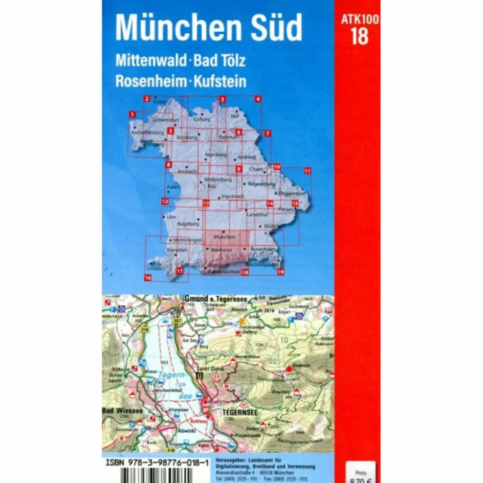Online ATK100-18 MÜNCHEN SÜD AMTLICHE TOPOGRAPHISCHE KARTE 1:100000 - Wanderkarte Wanderkarten Und Winterkarten|Wanderkarten Und Winterkarten