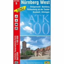 New ATK100-5 NÜRNBERG WEST (AMTLICHE TOPOGRAPHISCHE KARTE) - Wanderkarte Wanderkarten Und Winterkarten|Wanderkarten Und Winterkarten