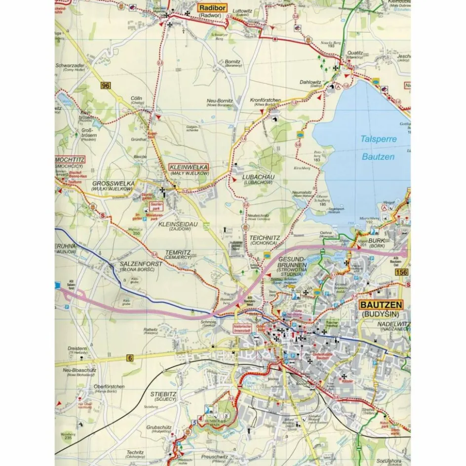 Fahrradkarten|Wanderkarten Und Winterkarten^BAUTZEN UND UMGEBUNG 1 : 35 000 - Wanderkarte