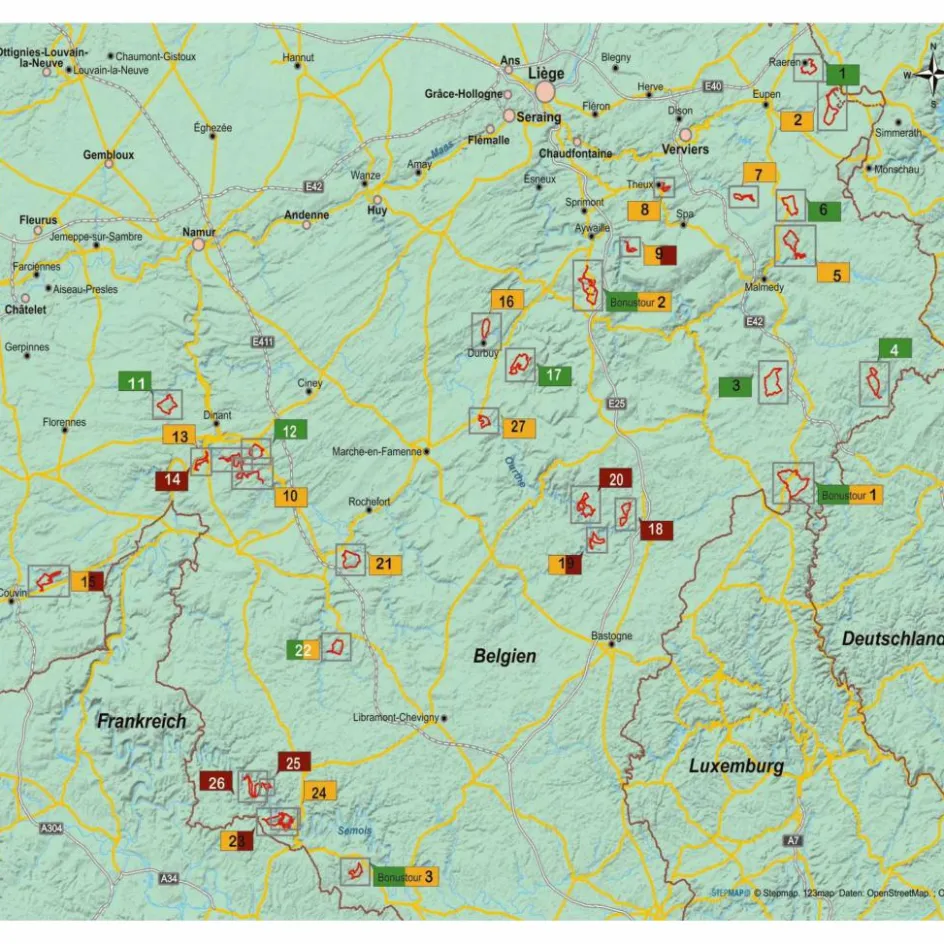 Wanderführer^BELGISCHE ARDENNEN - Wanderführer