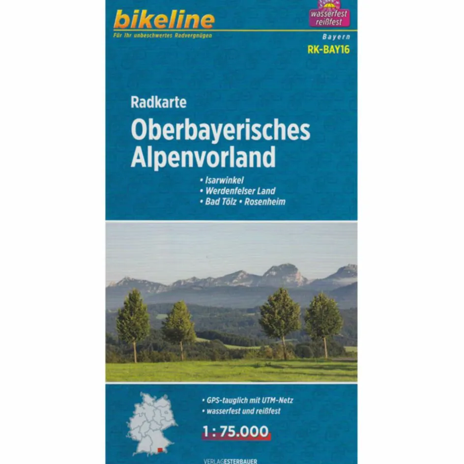 New BIKELINE RK OBERBAYERISCHES ALPENVORLAND - Fahrradkarte Fahrradkarten|Fahrradkarten