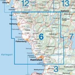 Outlet CYKELKARTAN BLAD 6 HALLAND 1:90000 - Fahrradkarte Fahrradkarten|Fahrradkarten