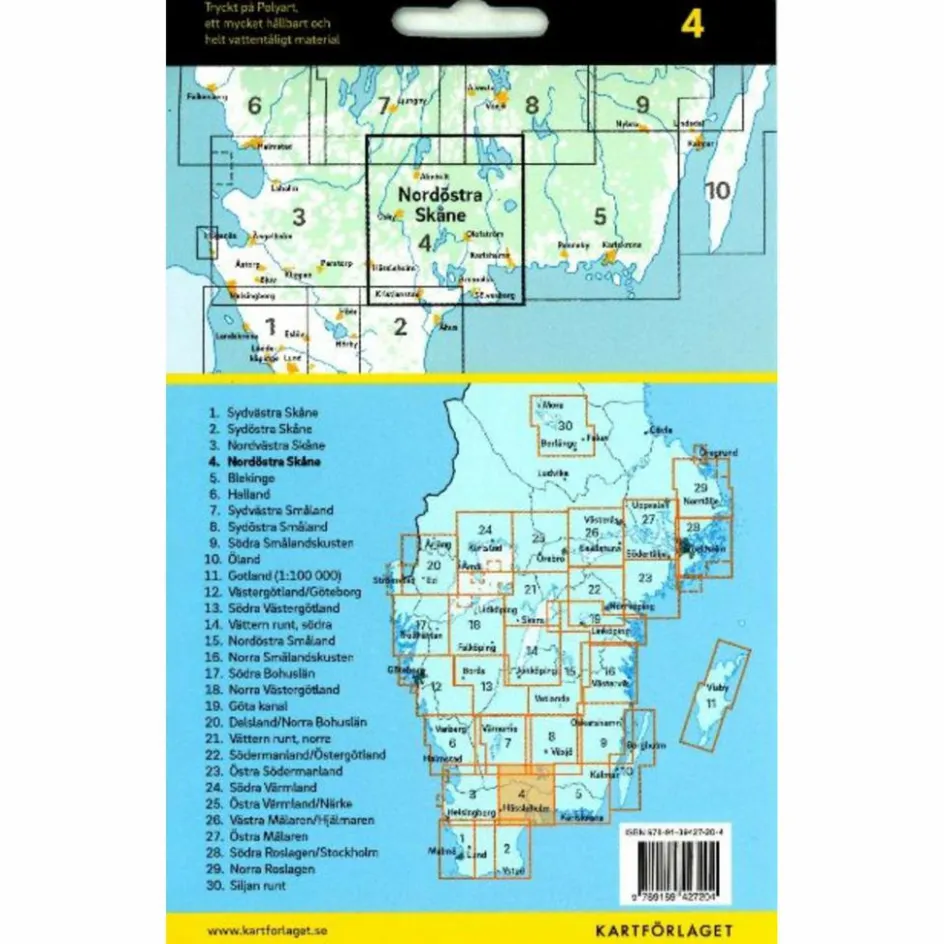 Fahrradkarten|Fahrradkarten^CYKELKARTAN BLAD 4 NORDÖSTRA SKÅNE 1:90000 - Fahrradkarte