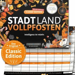 Kinder Denkriesen Reisespiele|Kinderreisespiele Und Spielzeug^STADT LAND VOLLPFOSTEN - CLASSIC EDITION - 'INTELLIGENZ IST - Reisespiel