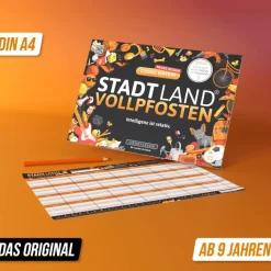 Kinder Denkriesen Reisespiele|Kinderreisespiele Und Spielzeug^STADT LAND VOLLPFOSTEN - CLASSIC EDITION - 'INTELLIGENZ IST - Reisespiel