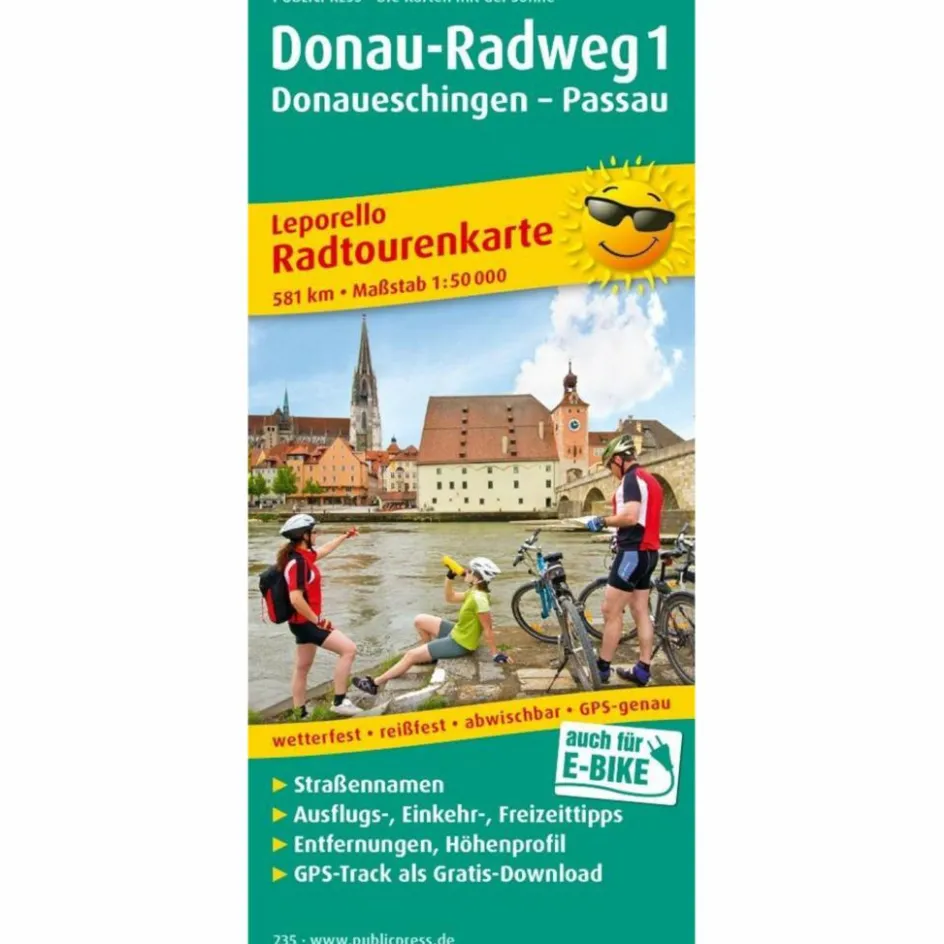 Fahrradkarten|Fahrradkarten^DONAU-RADWEG 1. DONAUESCHINGEN - PASSAU - Fahrradkarte