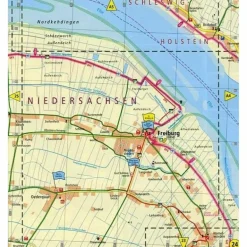 Sale ELBERADWEG 3. WITTENBERGE - CUXHAVEN 1 : - Fahrradkarte Fahrradkarten|Fahrradkarten