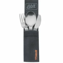 Esbit Campingtöpfe Und Campinggeschirr^TITAN BESTECK-SET, 3 TEILIG, MIT KARABINER UND TASCHE - Campinggeschirr