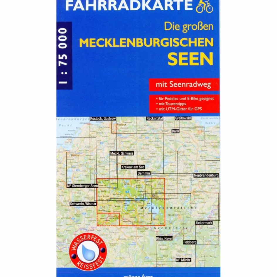 Hot FAHRRADKARTE DIE GROßEN MECKLENBURGISCHEN SEEN 1:75 000 Fahrradkarten|Fahrradkarten