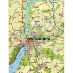 Online FAHRRADKARTE NEUBRANDENBURG, MÜRITZ, FELDBERGER SEEN - Fahrradkarte Fahrradkarten|Fahrradkarten