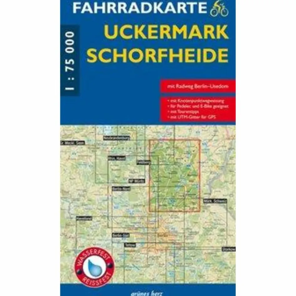 Clearance FAHRRADKARTE UCKERMARK, SCHORFHEIDE 1:75 000 Fahrradkarten|Fahrradkarten