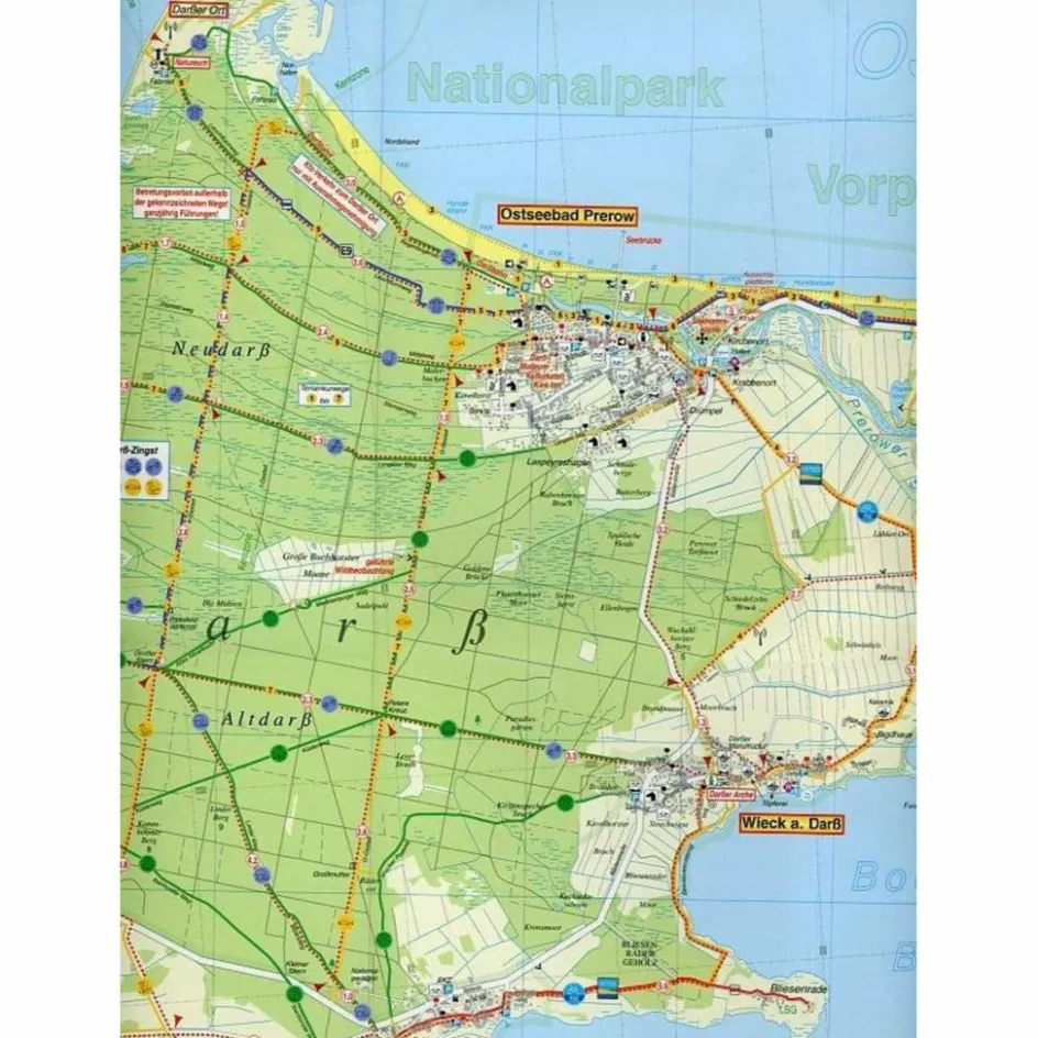 Fahrradkarten|Wanderkarten Und Winterkarten^FISCHLAND, DARß, ZINGST UND UMGEBUNG RAD - Wanderkarte