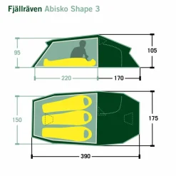 Sale ABISKO SHAPE 3 - Tunnelzelt 2-Personen-Zelte|Winterzelte