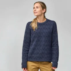 Damen Fjällräven Pullover Und Fleecepullover^SNOW ROUND NECK SWEATER W Damen - Strickpullover