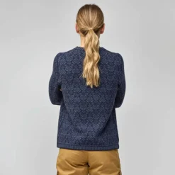 Damen Fjällräven Pullover Und Fleecepullover^SNOW ROUND NECK SWEATER W Damen - Strickpullover