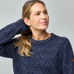 Damen Fjällräven Pullover Und Fleecepullover^SNOW ROUND NECK SWEATER W Damen - Strickpullover