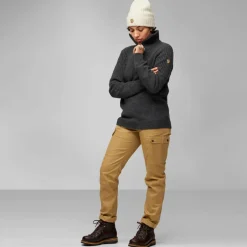 Damen Fjällräven Pullover Und Fleecepullover^ÖVIK HALF ZIP KNIT W Damen - Wollpullover