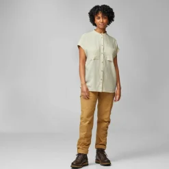 Damen Fjällräven Hemden^ÖVIK HEMP SHIRT SS W Damen - Outdoor Bluse
