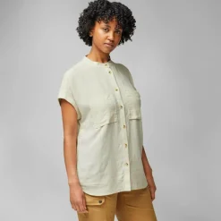 Damen Fjällräven Hemden^ÖVIK HEMP SHIRT SS W Damen - Outdoor Bluse