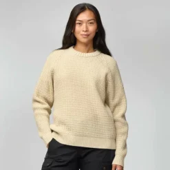 Damen Fjällräven Pullover Und Fleecepullover^ÖVIK WAFFLE KNIT W Damen - Wollpullover