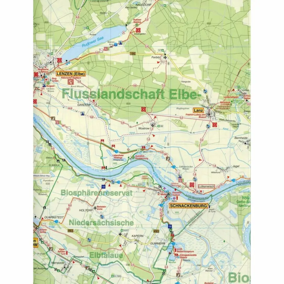 Online FLUSSLANDSCHAFT ELBE, WITTENBERGE Fahrradkarten|Wanderkarten Und Winterkarten