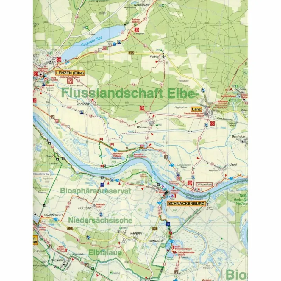 Online FLUSSLANDSCHAFT ELBE, WITTENBERGE Fahrradkarten|Wanderkarten Und Winterkarten