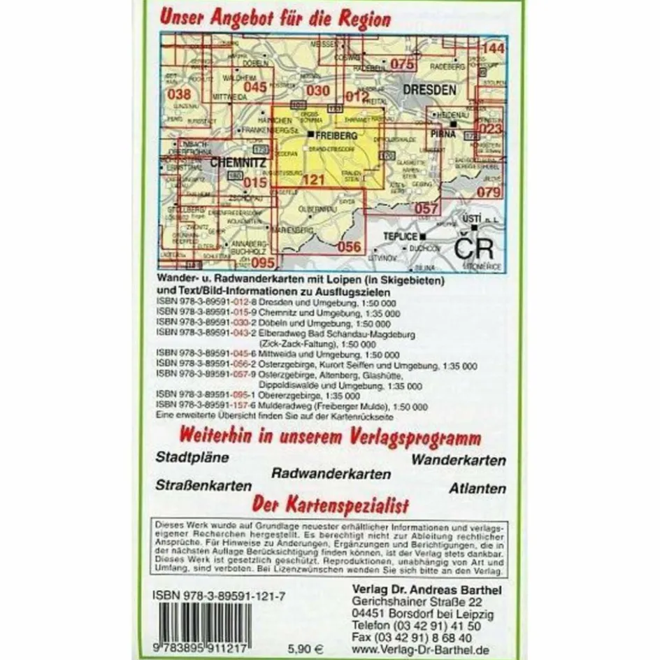 Fahrradkarten|Wanderkarten Und Winterkarten^FREIBERG THARANDTER WALD UND UMGEBUNG - Wanderkarte