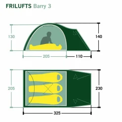 New BARRY 3 - Kuppelzelt 3-Personen-Zelte|3-Jahreszeiten-Zelte