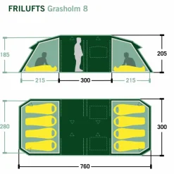 Discount GRASSHOLM 8 - Familienzelt Familienzelte|3-Jahreszeiten-Zelte