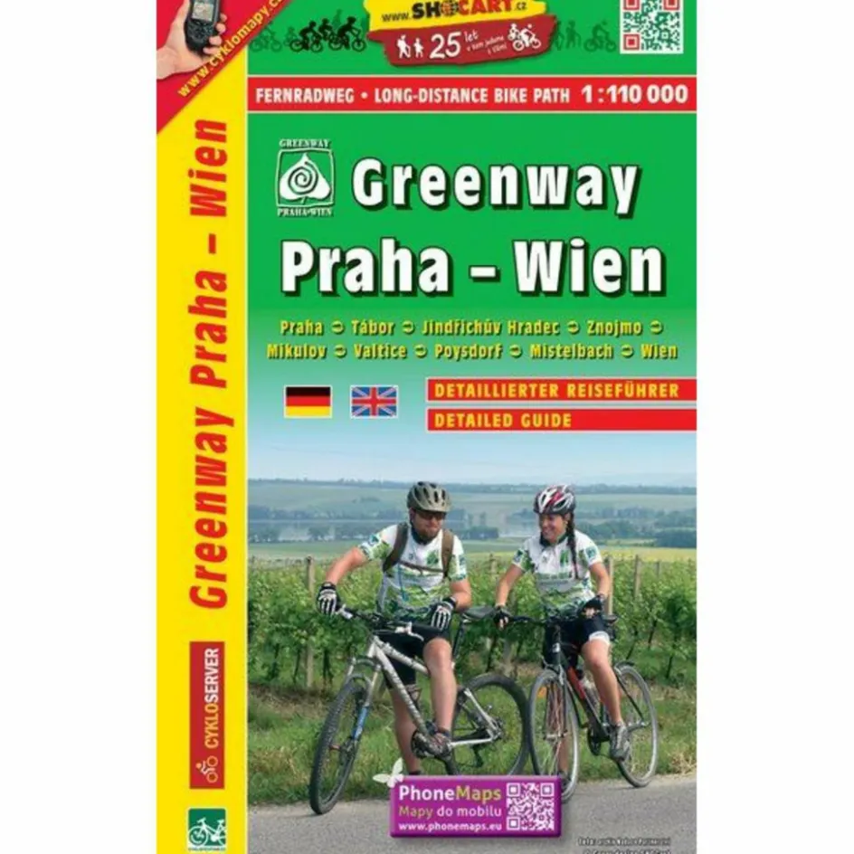 GREENWAY PRAHA - WIEN 1 : 100 000 - Fahrradkarte Fahrradkarten|Fahrradkarten