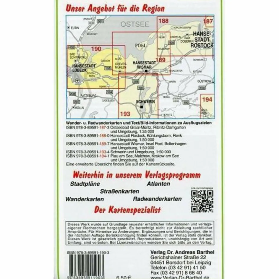 Fahrradkarten|Wanderkarten Und Winterkarten^HANSESTADT LÜBECK, TRAVEMÜNDE, BOLTENHAGEN - Wanderkarte
