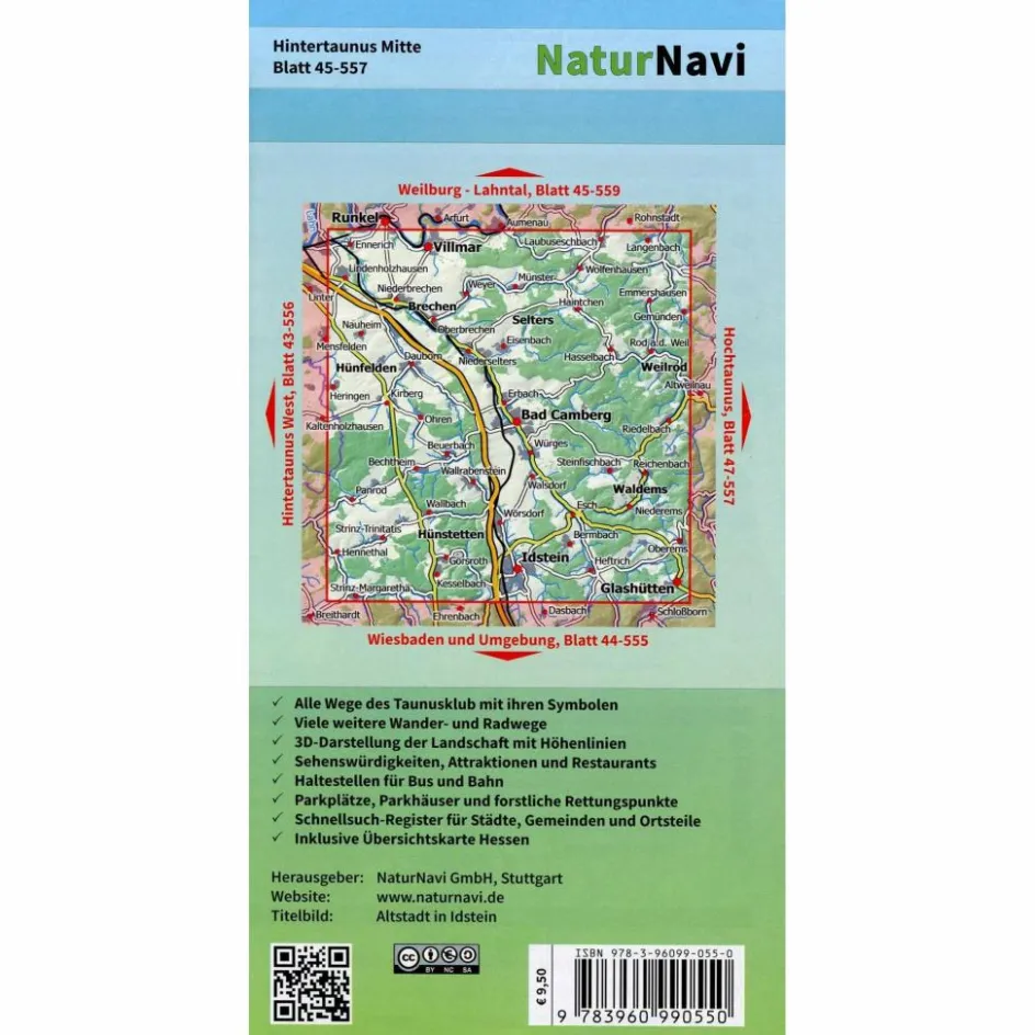 Sale HINTERTAUNUS MITTE 1:25.000, BLATT 45- - Wanderkarte Wanderkarten Und Winterkarten|Wanderkarten Und Winterkarten