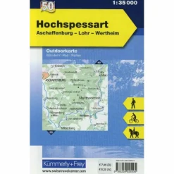 HOCHSPESSART, ASCHAFFENBURG, LOHR, WERTHEIM 1 : 35 000 - Wanderkarte Fahrradkarten|Wanderkarten Und Winterkarten